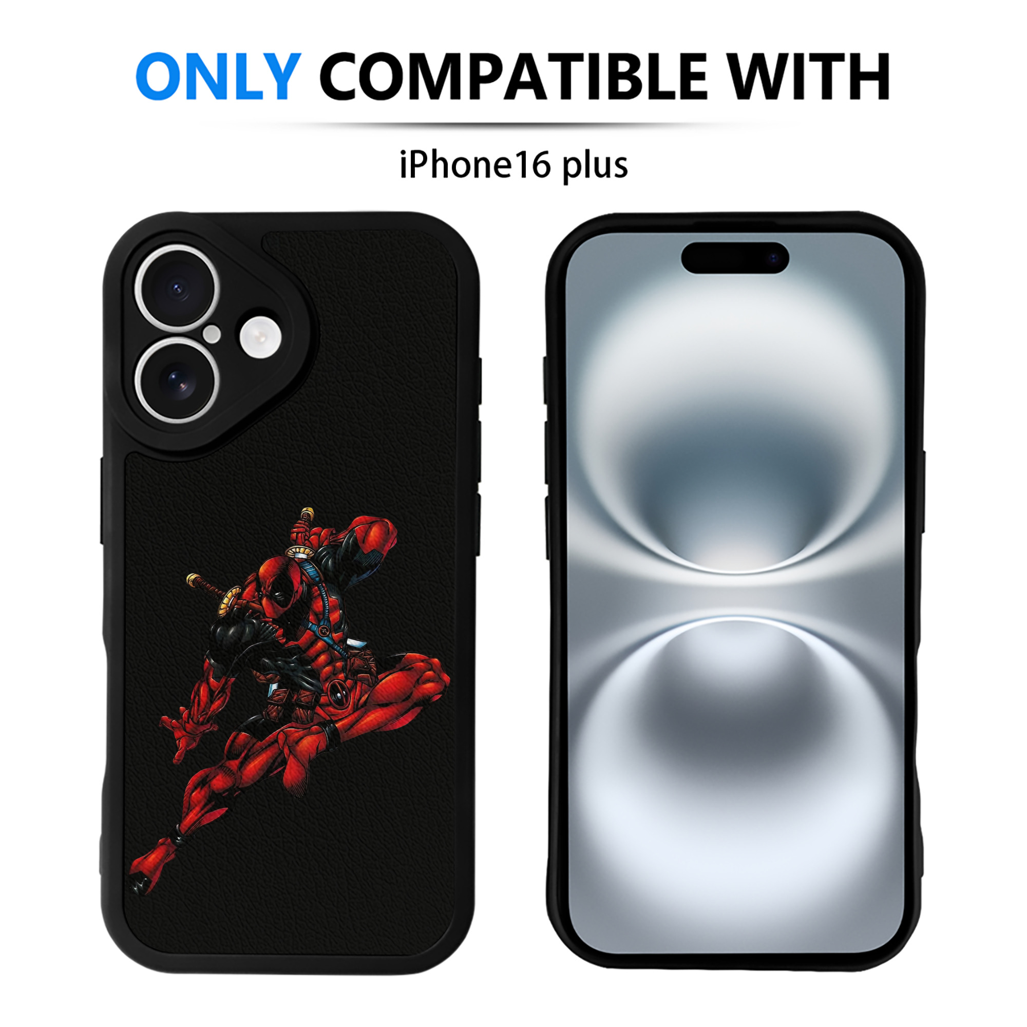 （画像用） Deadpool デッドプール 【iPhone 16シリーズ対応】シリコンスマホケース（レザー調） 材質：シリコン